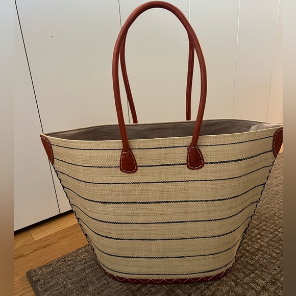 Shebobo Striped Straw Tote Bag - Picture 1 of 2